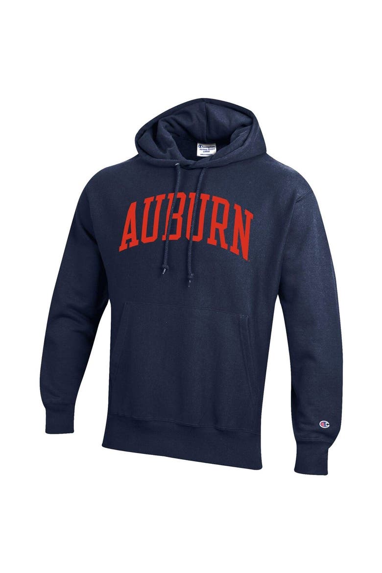 Men's Champion Navy Auburn Tigers Team Arch Reverse Weave Pullover Hoodie, Alternate, color, Navy
