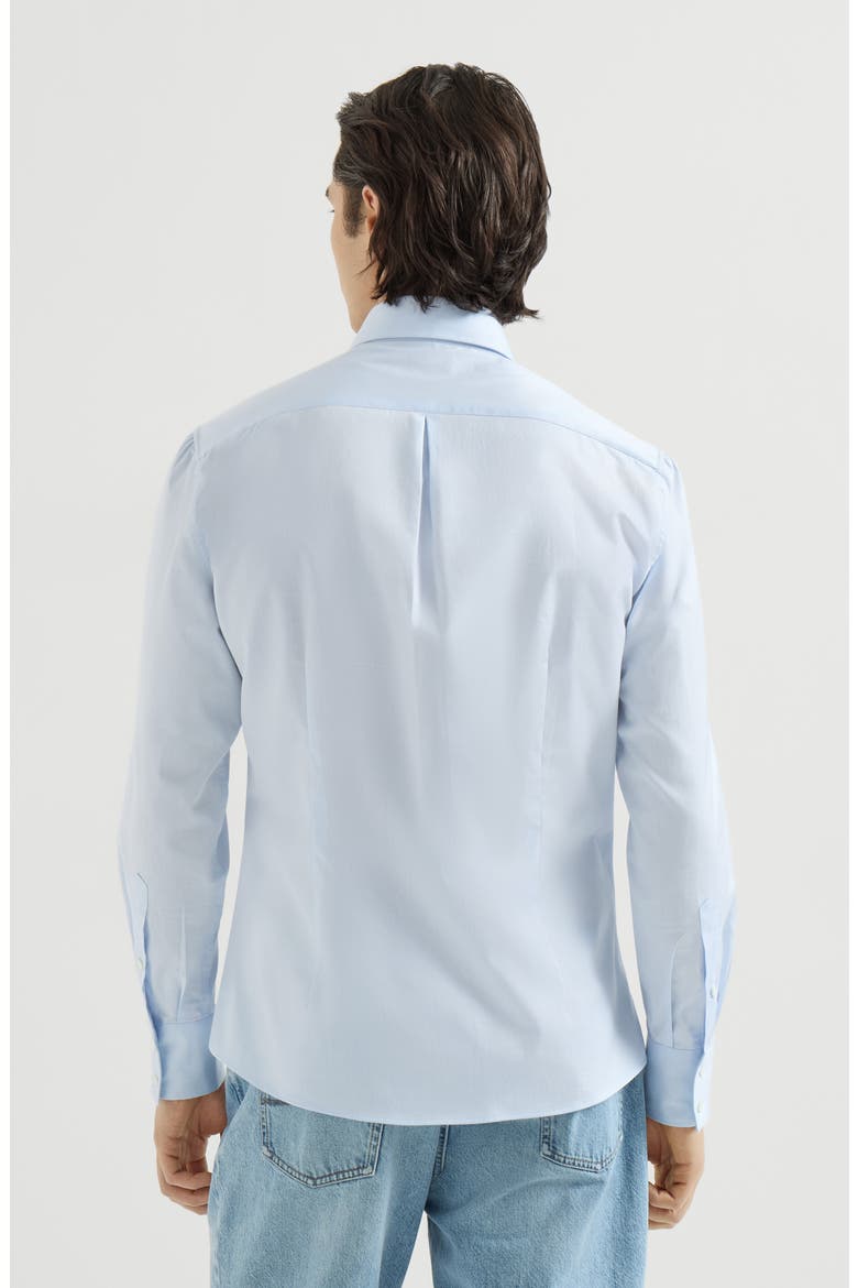 Twill shirt with spread collar, Alternate, color, Azure