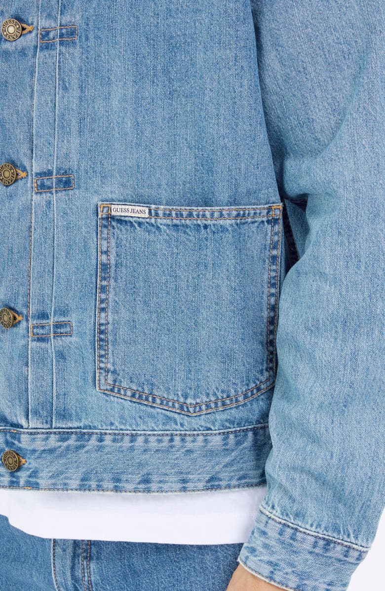 GUESS JEANS Selvedge Denim Trucker Jacket, Alternate, color, Gjsl