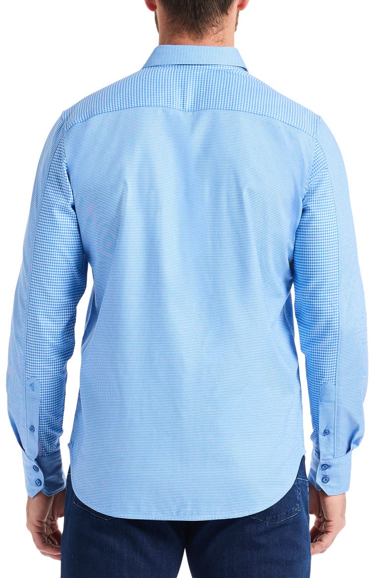 Kenmare Long Sleeve Stretch Cotton Button-Up Shirt, Alternate, color, BLUE