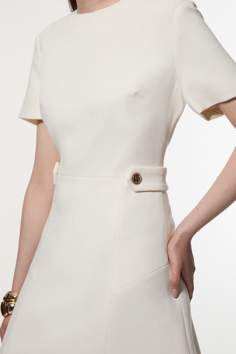 Tab Detail Tailored Mini Dress, Alternate, color, Cream