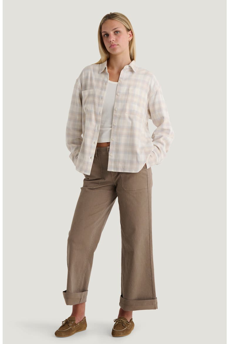 SeaWool Flannel Shirt, Alternate, color, PLAID SEA SALT