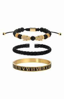 Men's Set of 3 Mario Panther Head Bracelets
