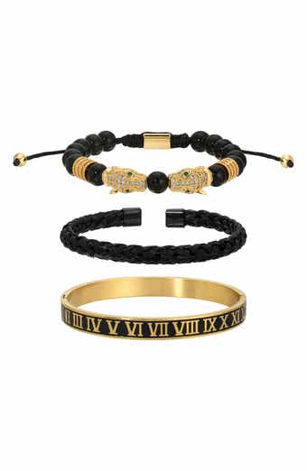 Men's Set of 3 Mario Panther Head Bracelets