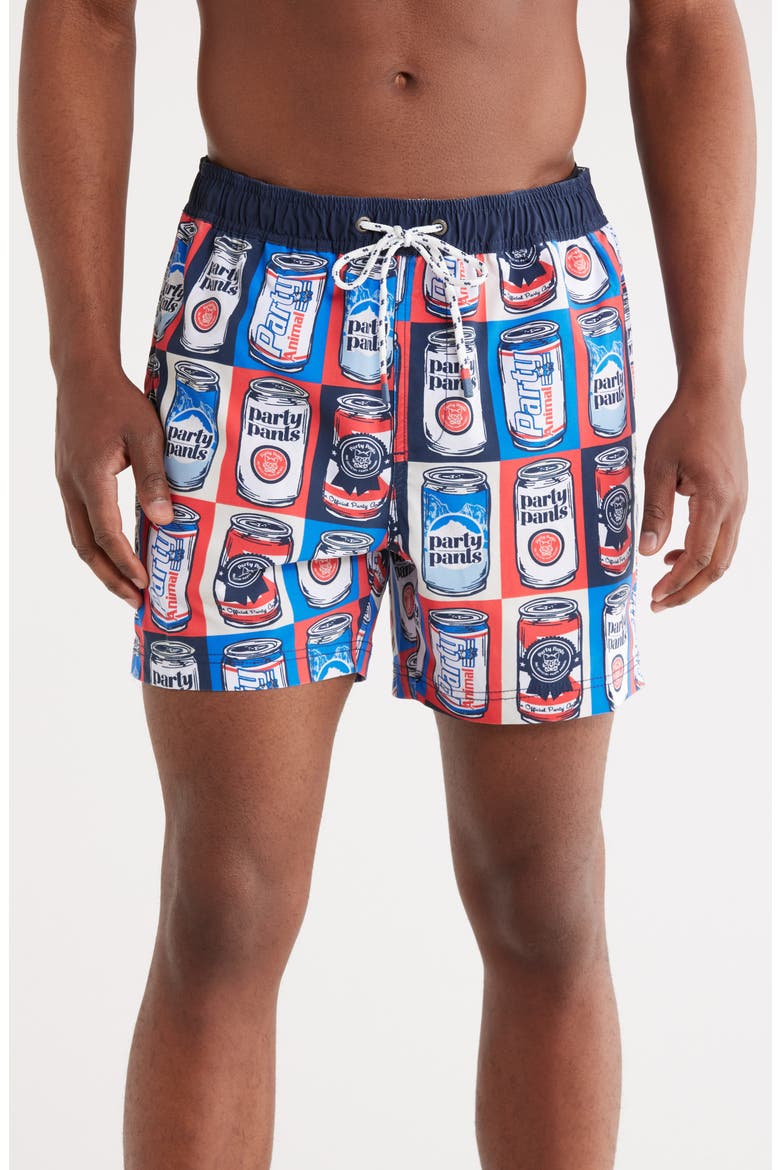 Chug Club Swim Trunks, Main, color, NAVY BLUE