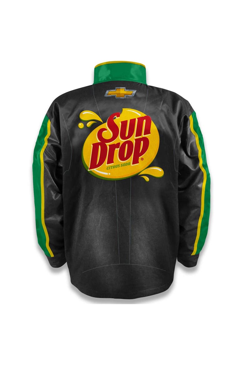 Men's JR Motorsports Official Team Apparel  Black Dale Earnhardt Jr. Sun Drop Nylon Uniform Full-Snap Jacket, Alternate, color, Black