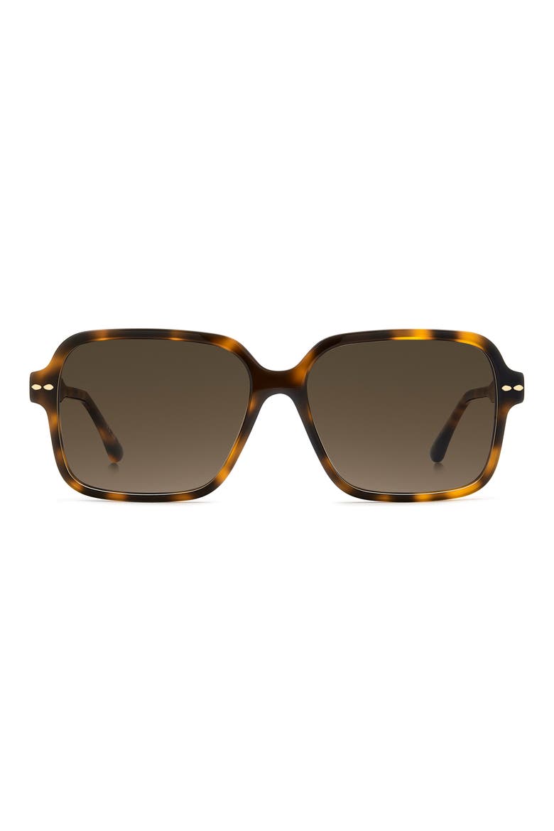 57mm Gradient Rectangular Sunglasses, Main, color, HAVANA/ BROWN