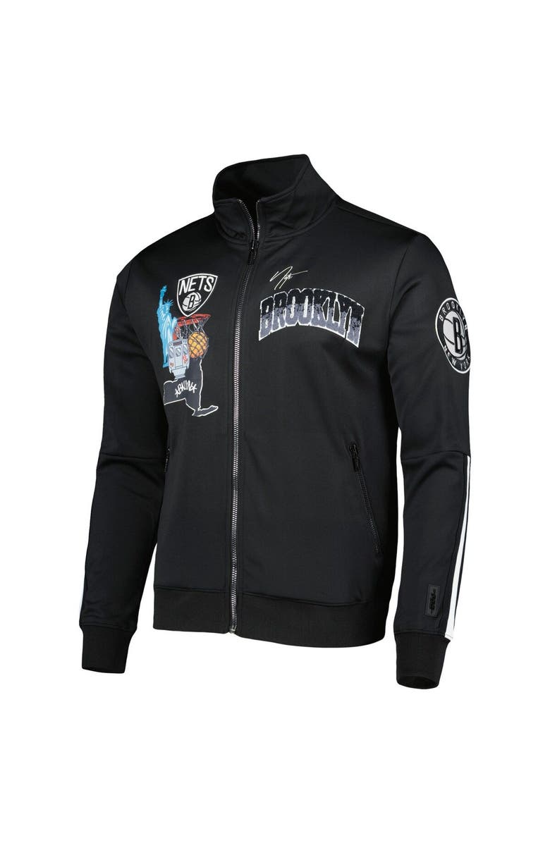 PRO STANDARD Men's Pro Standard Black Brooklyn Nets Hometown Mock Neck Full-Zip Track Jacket, Alternate, color, Black