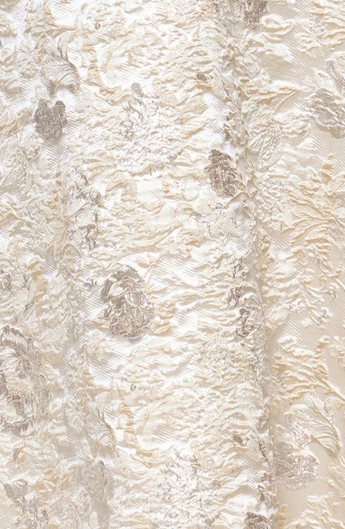 Xscape Evenings Metallic Floral Brocade Off The Shoulder Gown In Gold