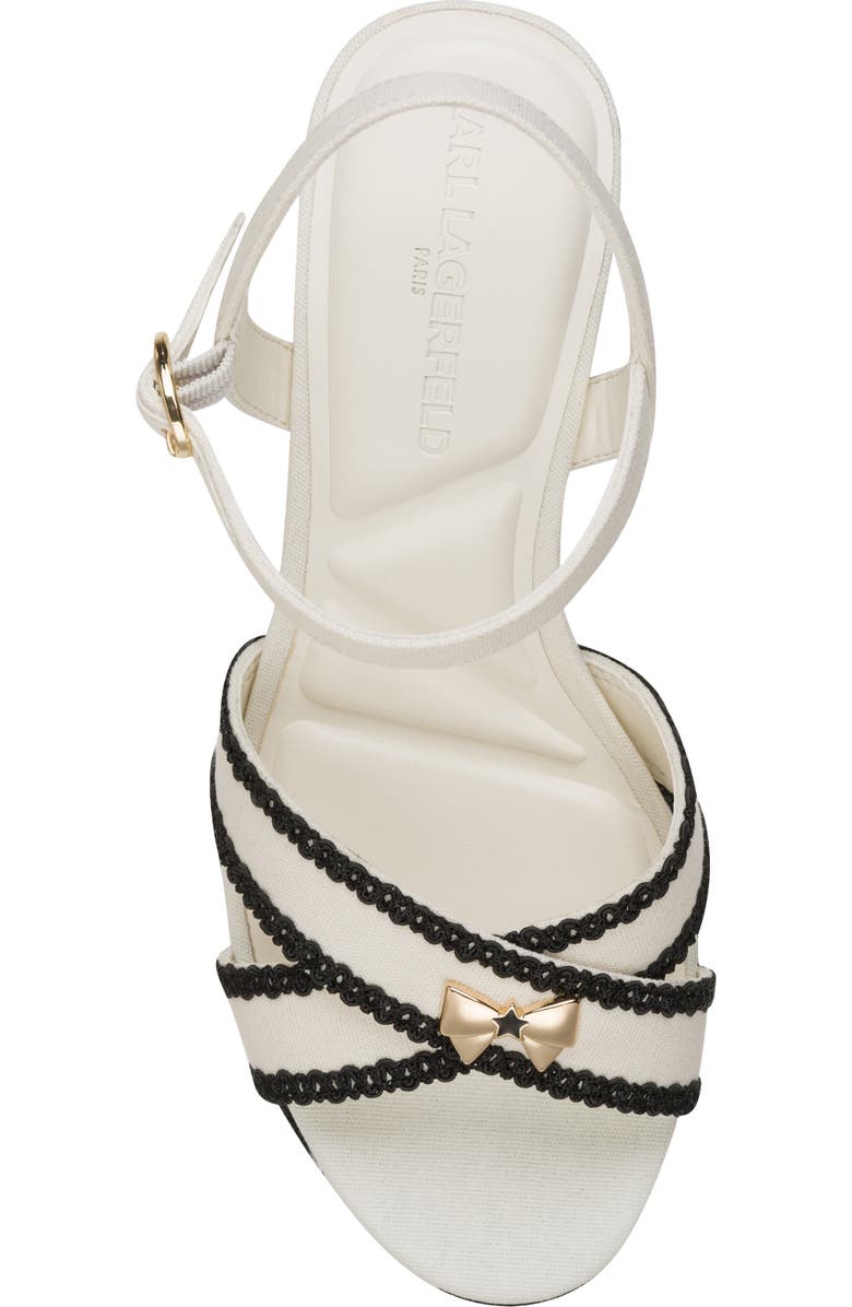 KARL LAGERFELD PARIS Hickory Stitch Platform Sandal, Alternate, color, Cream
