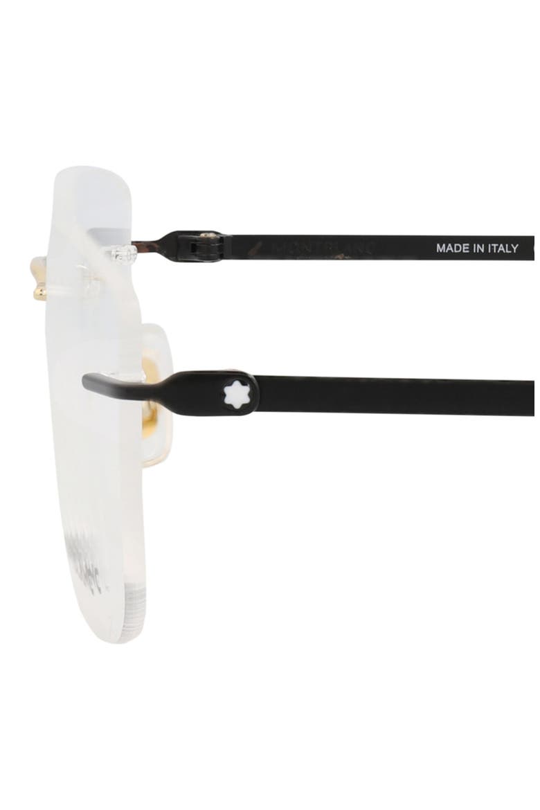 56mm Square Optical Glasses, Alternate, color, GOLD BLACK TRANSPARENT