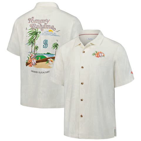 Men's Tommy Bahama  White Seattle Mariners Grand Slam Bay Camp Button-Up Shirt