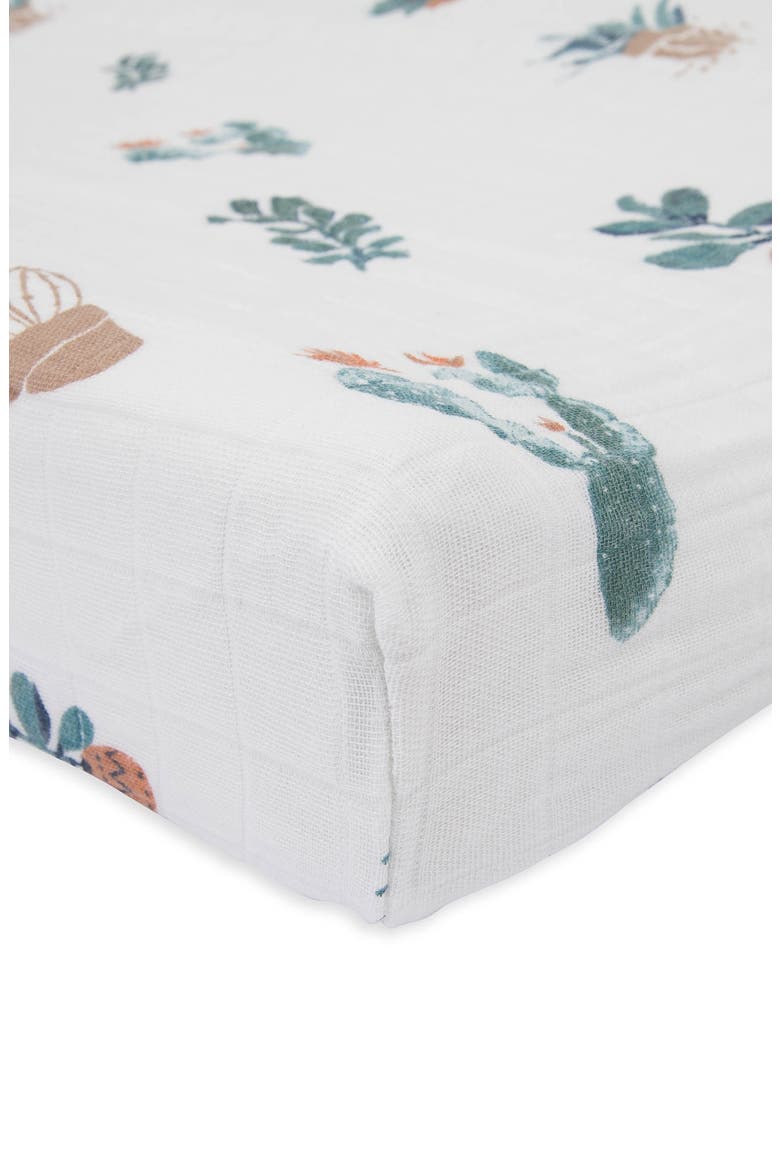 Cotton Muslin Changing Pad Cover, Alternate, color, PRICKLE POT