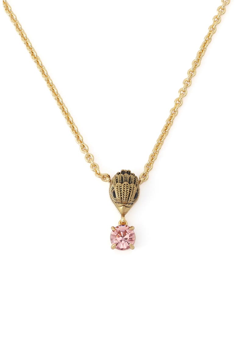 Eagle Gemstone Short Pendant Necklace, Alternate, color, PINK