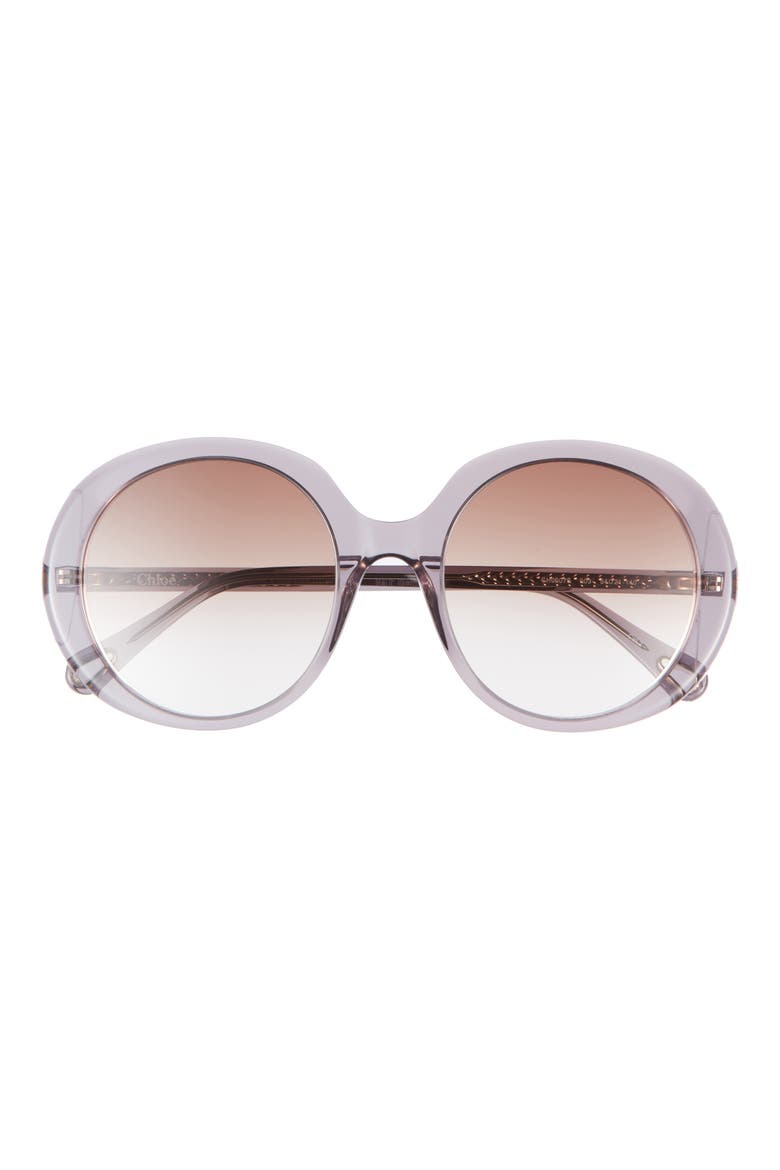 Core 54mm Round Sunglasses, Main, color, GREY GREY BROWN
