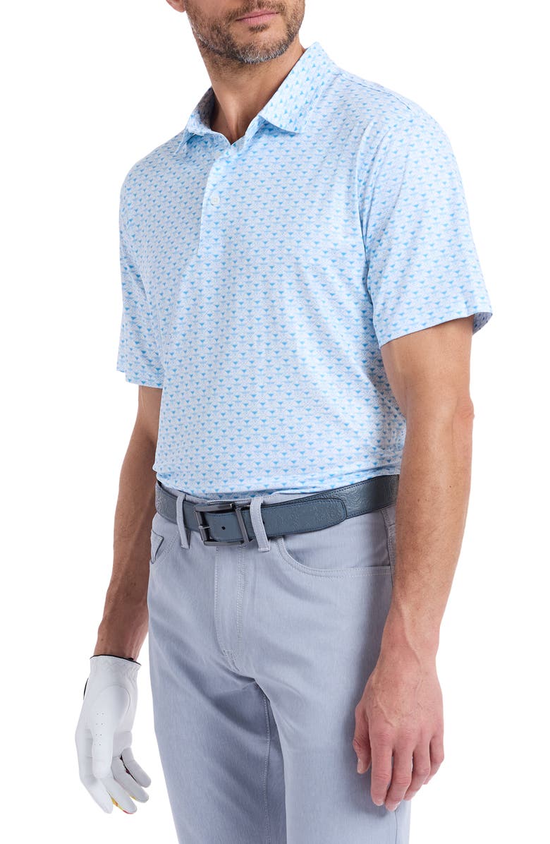 Robert Graham Links & Drinks Performance Golf Polo, Alternate, color, Light Blue