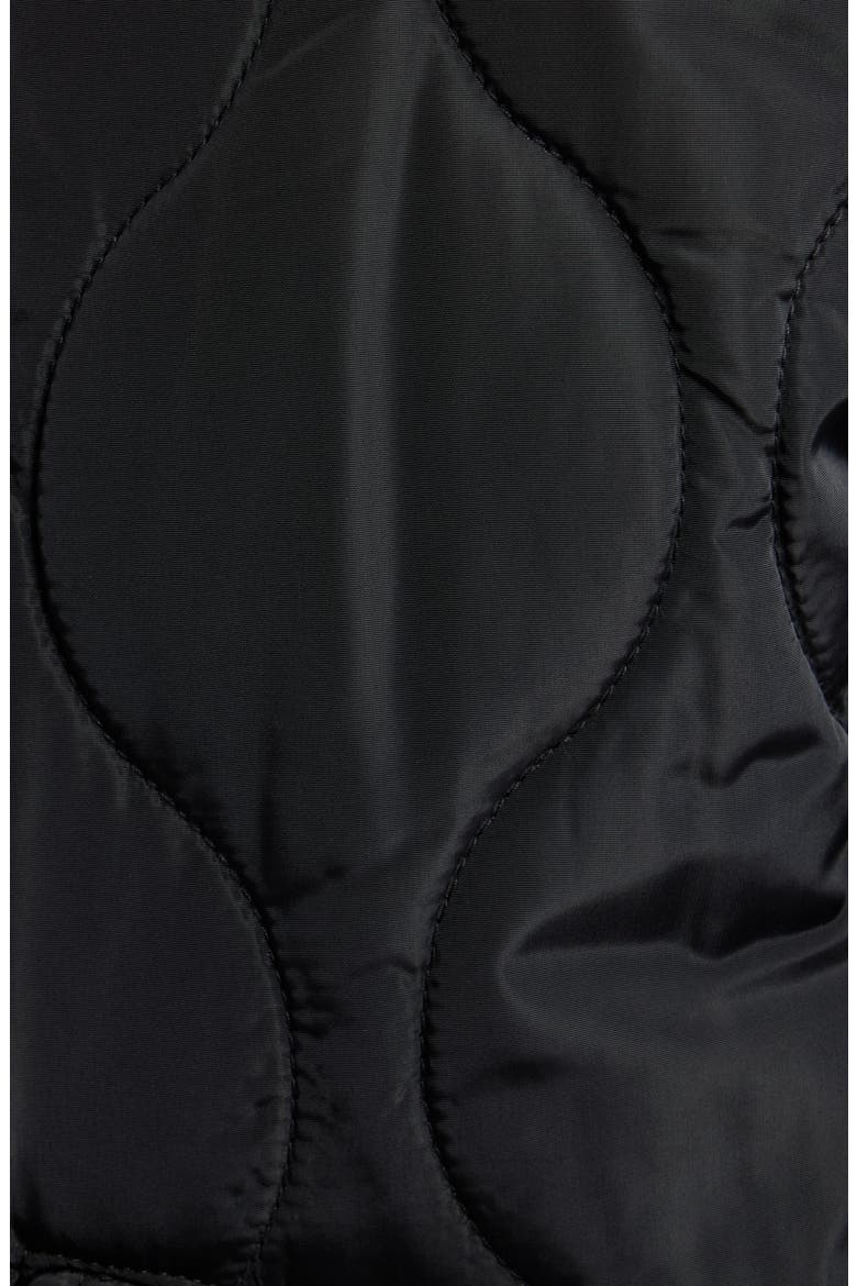 Onion Quilted Hooded Long Coat, Alternate, color, BLACK