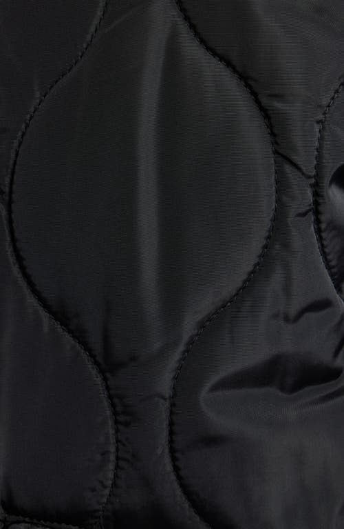 Bcbg Onion Quilted Hooded Long Coat In Black