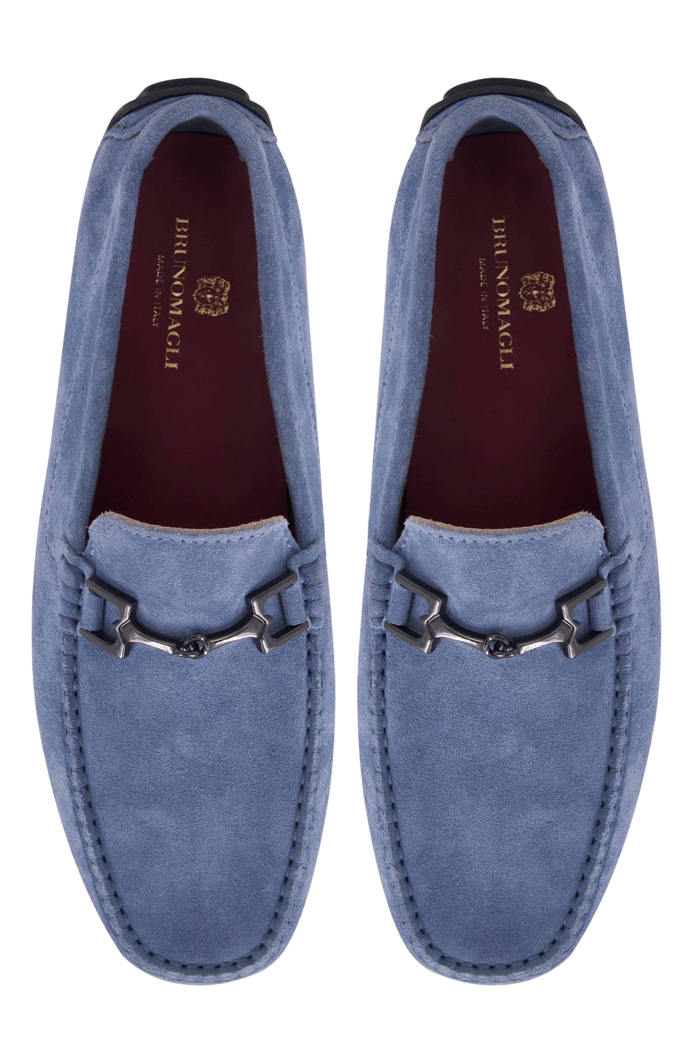 Bruno Magli Teramo Bit Driving Loafer, Alternate, color, Light Blue Suede