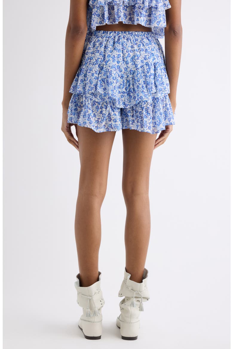 Jocadia Ruffle Cotton Miniskort, Alternate, color, BLUE