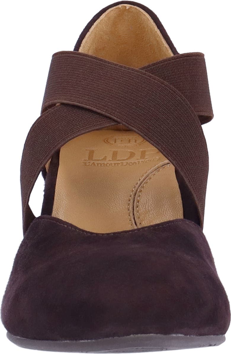 L'Amour des Pieds Bishar Crisscross Pump, Alternate, color, Chocolate