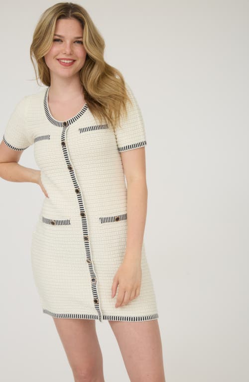 August Sky Stripe Short Sleeve Minidress In White