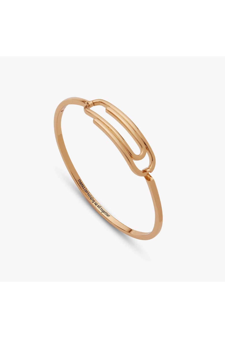 Thanks For Holding Us All Together' Paperclip Tension Bangle, Alternate, color, Gold