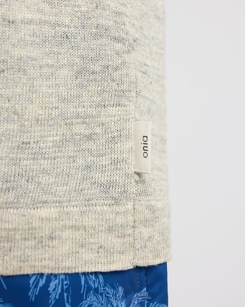 Onia Linen Sweater Polo In Gray