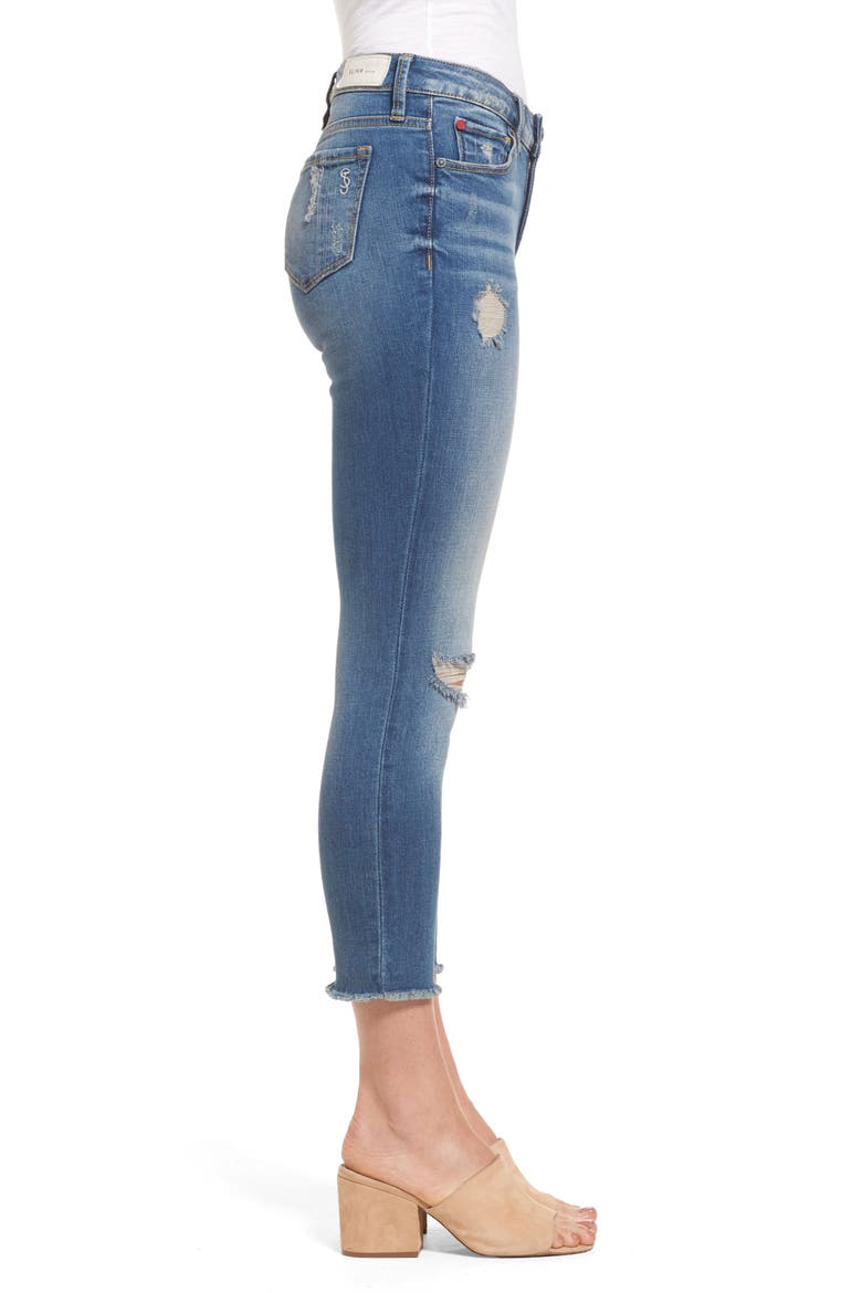 Frayed Hem Crop Jeans, Alternate, color, CARALYN