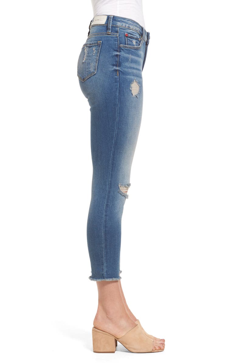SLINK Jeans Frayed Hem Crop Jeans, Alternate, color, 