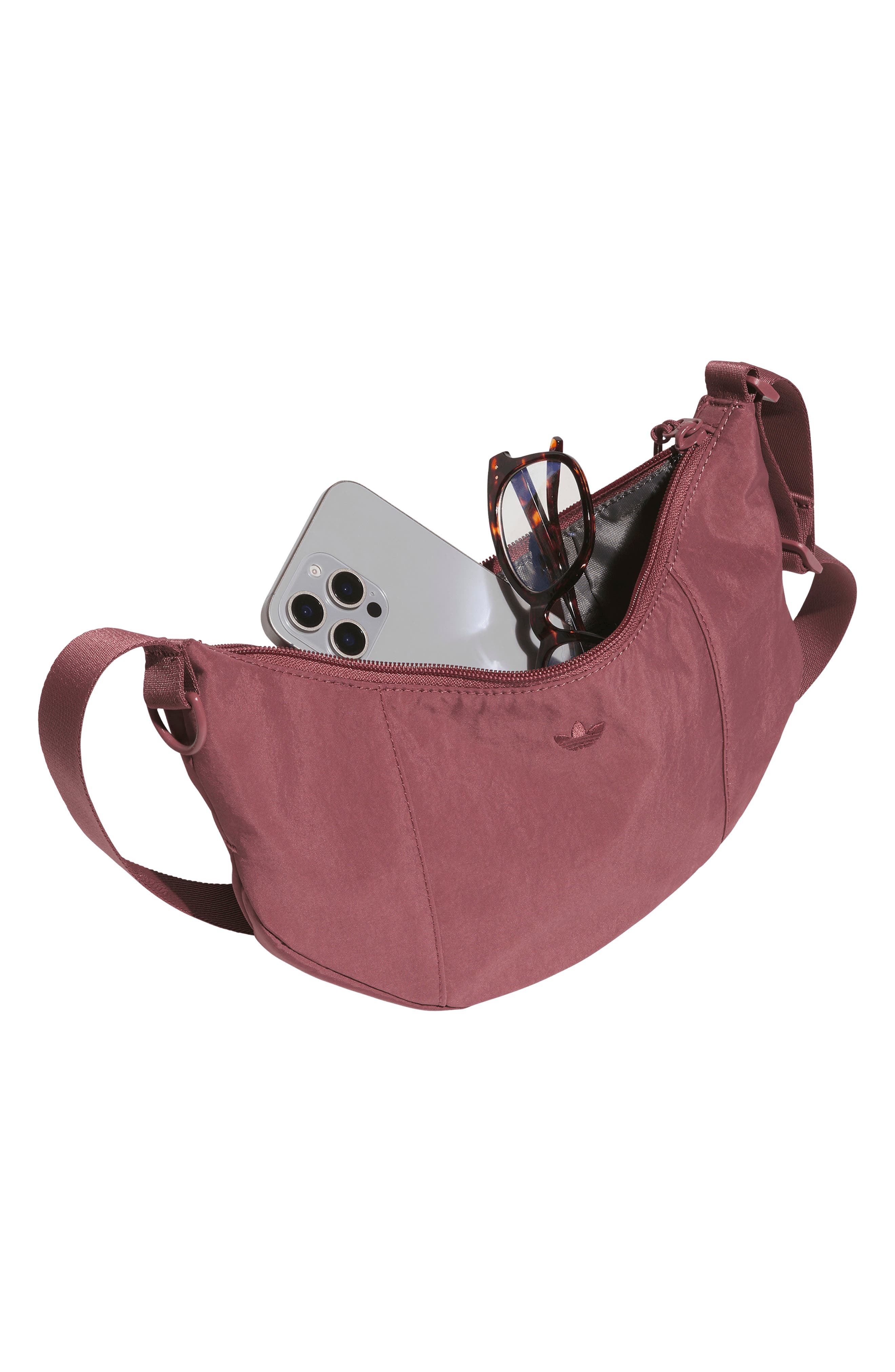 Mini Crescent Crossbody Bag, Alternate, color, QUIET CRIMSON PURPLE