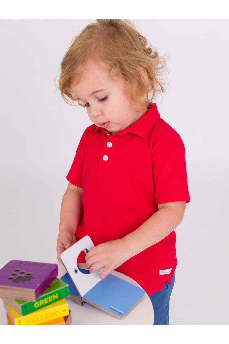 Boys Pique Short Sleeve Polo Shirt, Alternate, color, Red