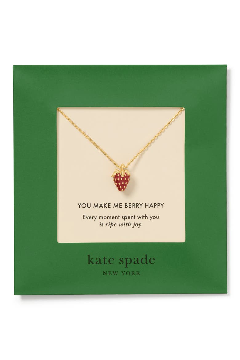 you make me berry happy pendant necklace, Alternate, color, RED.