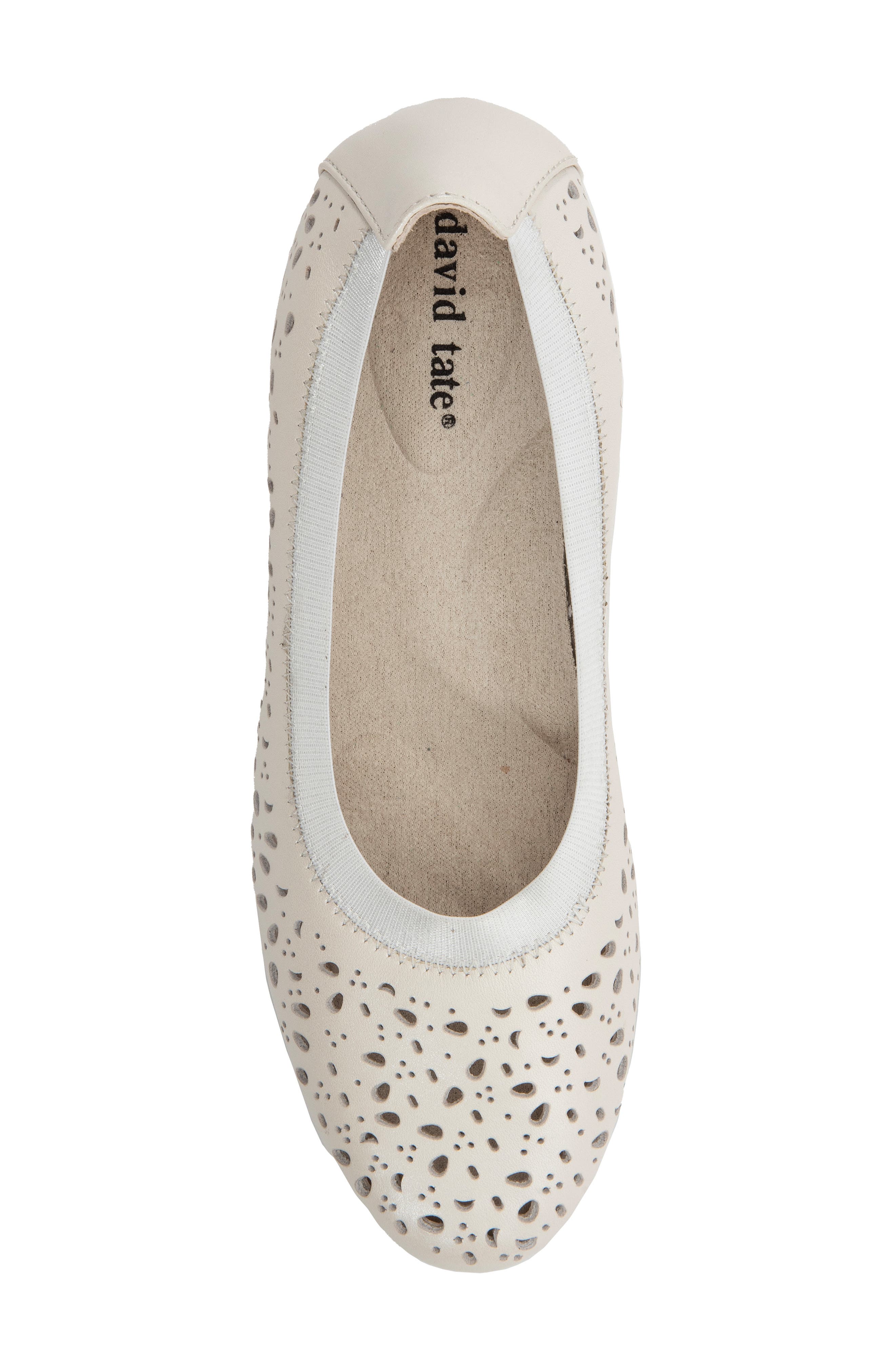 Laser Cut Ballet Flat, Alternate, color, WHITE CALF