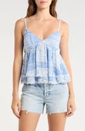 Madden Girl Lace Trim Tiered Babydoll Camisole