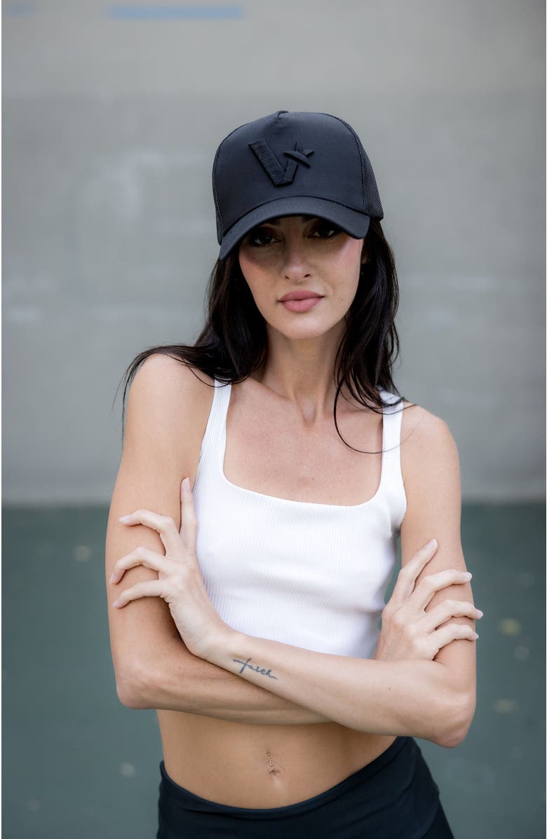 Volée V Star Trucker Hat, Alternate, color, Black
