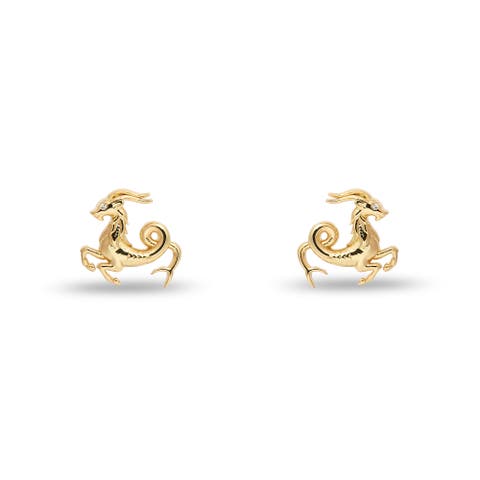 Capricorn Zodiac Stud Earrings