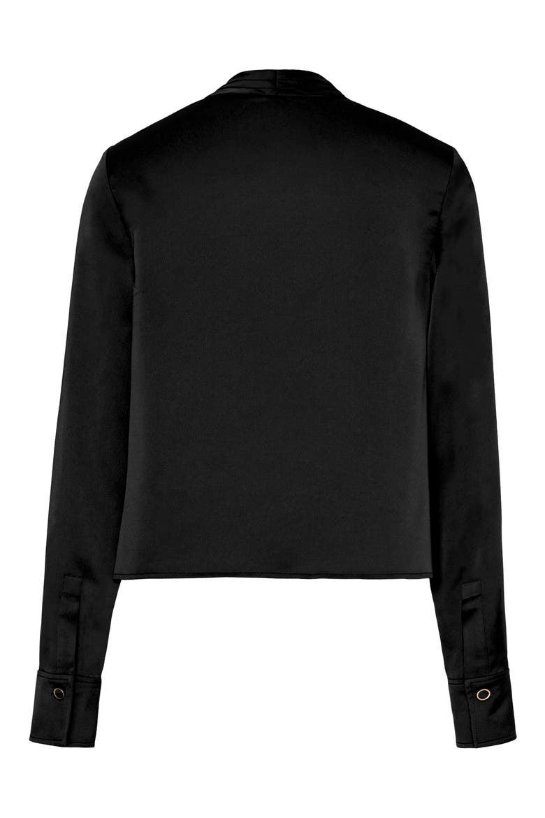 Nancy Cowl Neck Satin Top, Alternate, color, BLACK