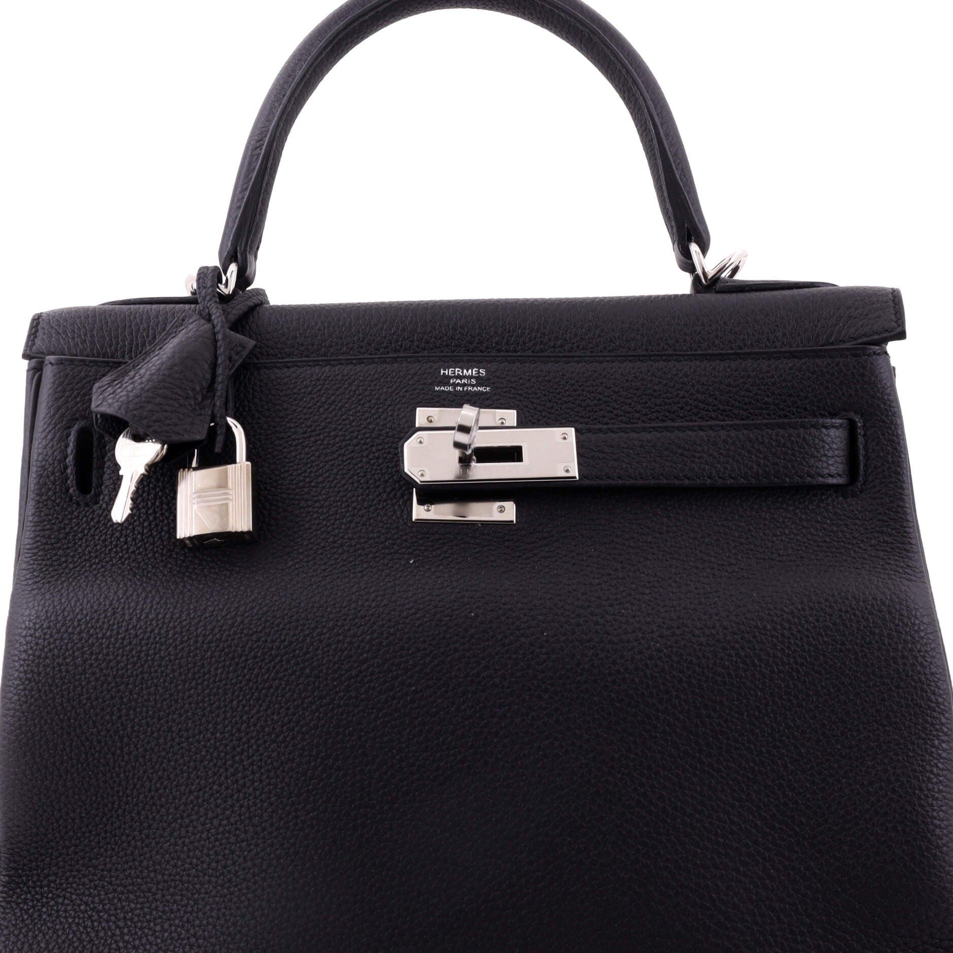 Kelly Handbag Black Togo with Palladium Hardware 28, Alternate, color, Black