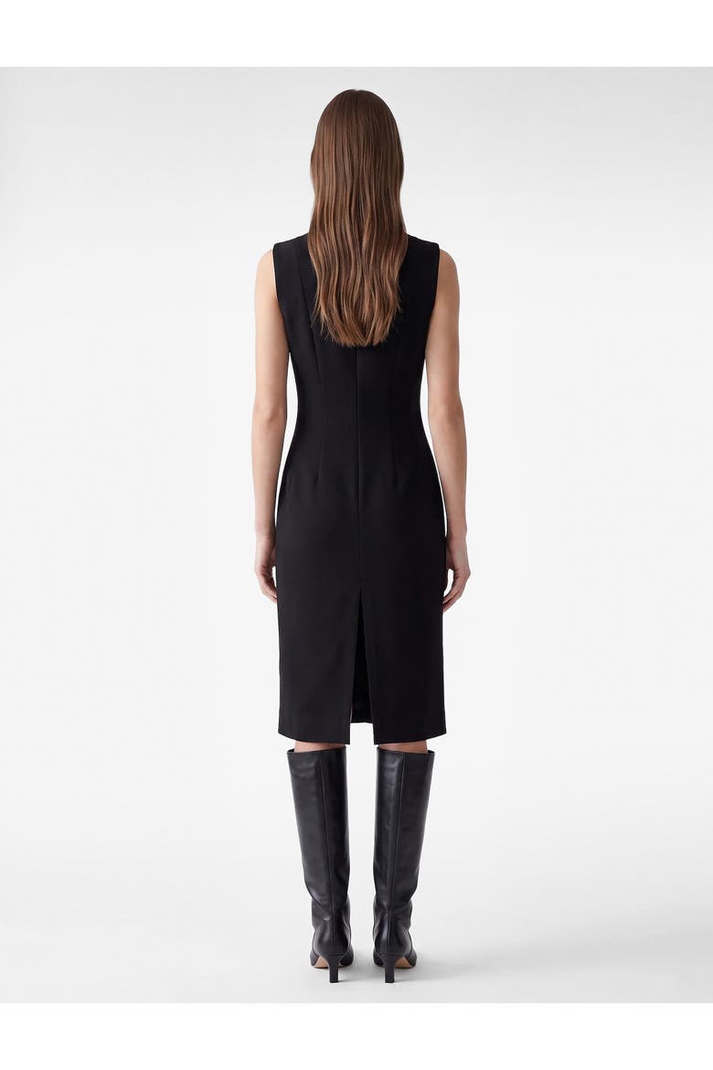 Sleeveless Keyhole Detal Qipao Midi Dress with Frog Closure, Alternate, color, BLACK