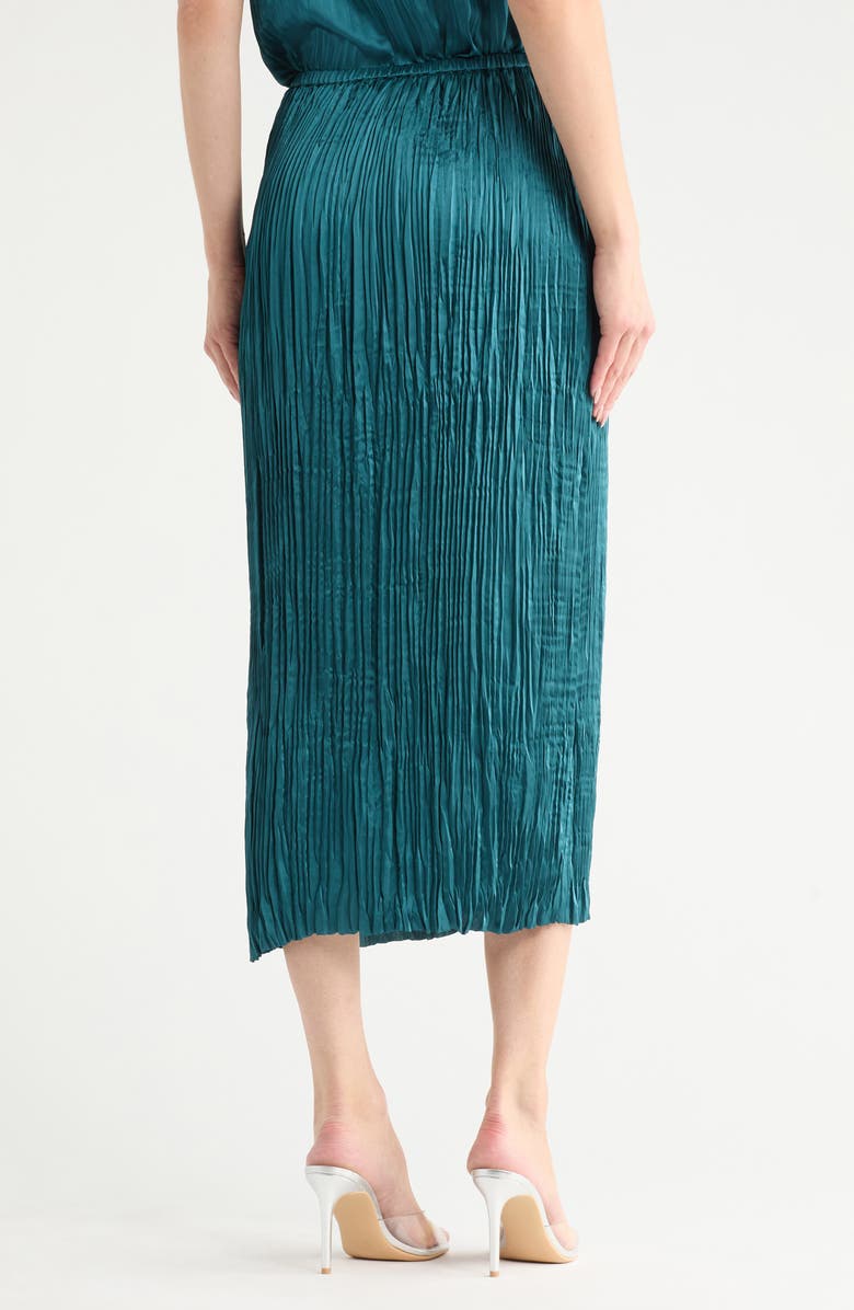 Vince Crushed Overlay Satin Midi Skirt, Alternate, color, Blue Waltz