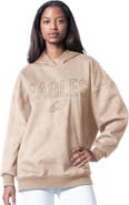 G-III 4HER BY CARL BANKS Women's G-III 4Her by Carl Banks Cream Philadelphia Eagles Best Hitter Oversized Tunic Pullover Hoodie
