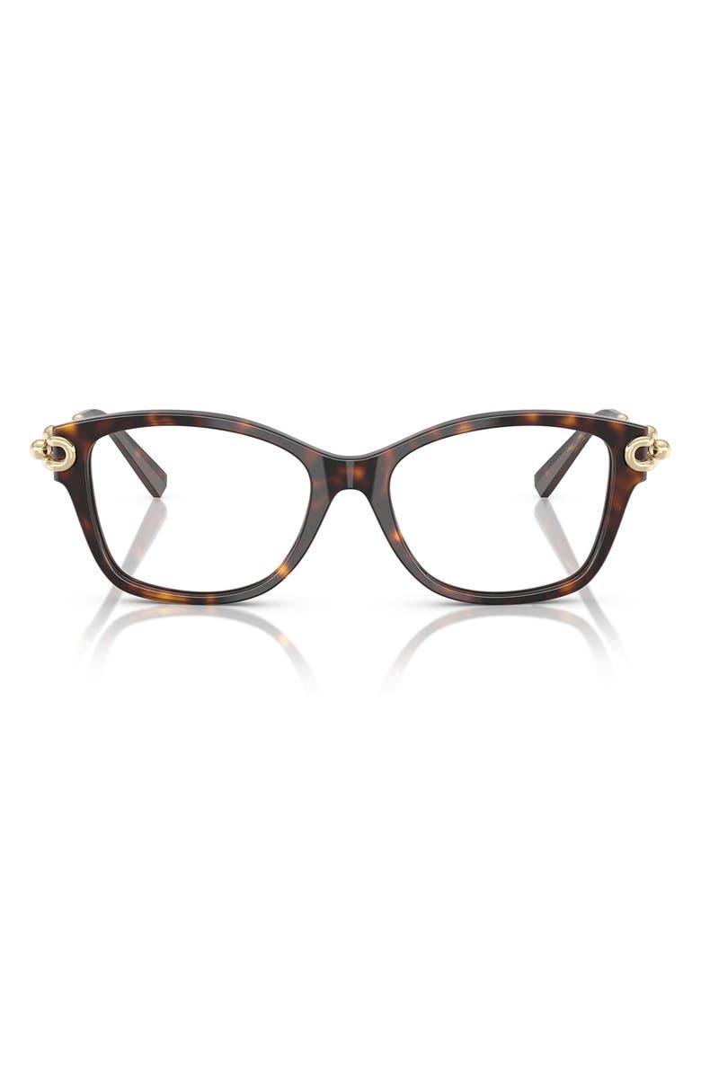 Tiffany & Co. 53mm Butterfly Optical Glasses, Main, color, Havana / Demo Lens