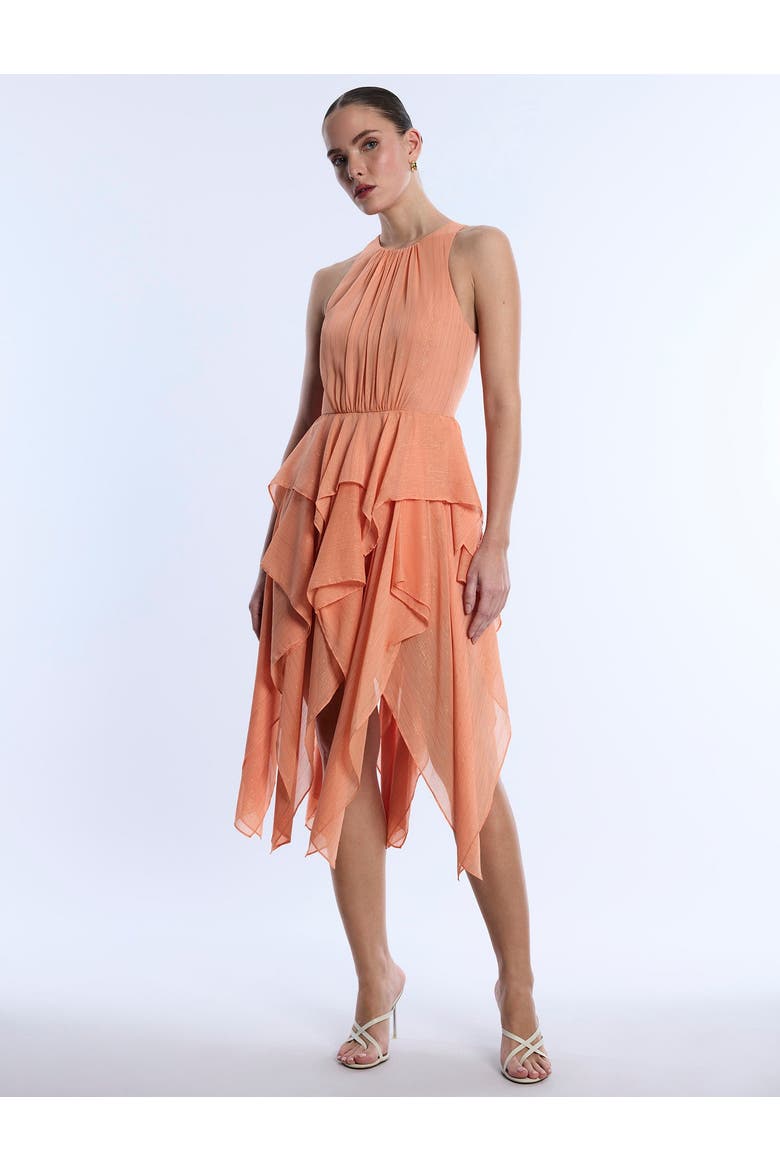 Ruffle Skirt Dress, Alternate, color, Apricot