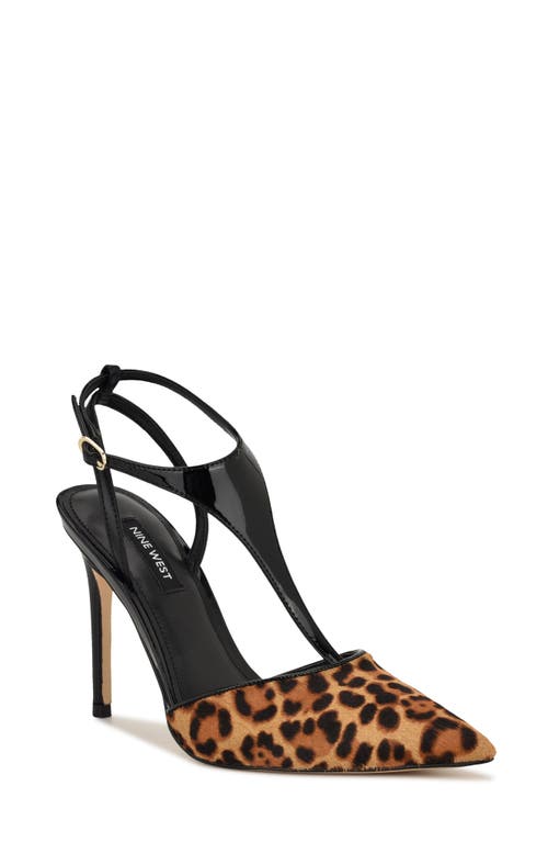 Nine West Fiesta Genuine Calf Hair Pointed Toe Pump In Animal Print