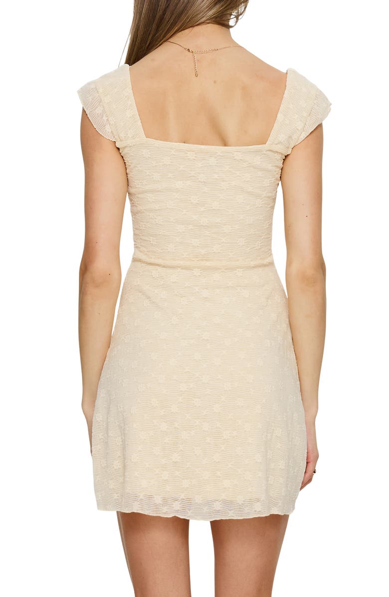Princess Polly Lanchester Floral Embroidered Minidress, Alternate, color, Butter Yellow