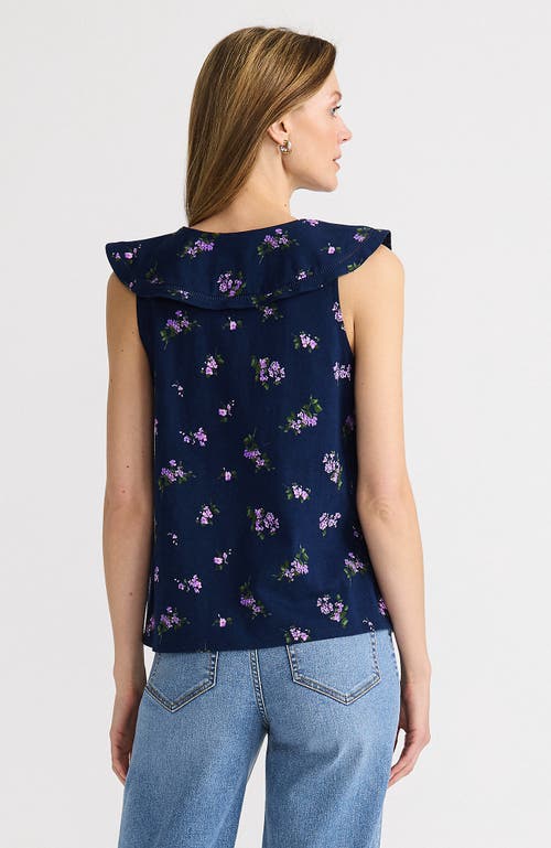 LANDS' END LANDS' END V NECK CASCADE RUFFLE TOP