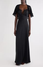 Chloé Lace Trim Silk Maxi Dress