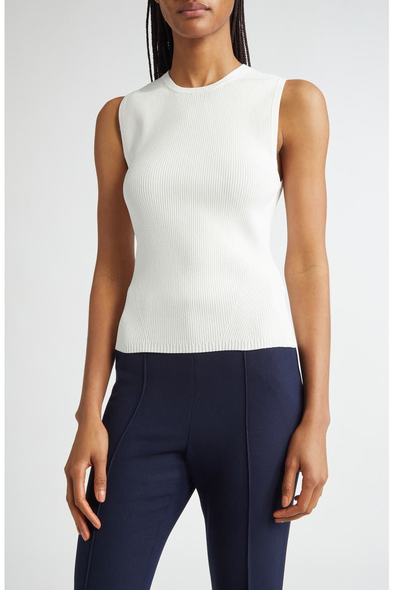Rib Sweater Tank, Main, color, OFF WHITE