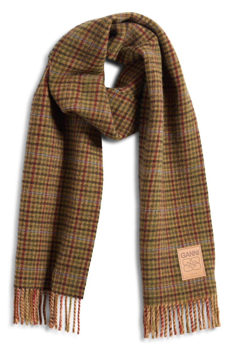 Mini Check Plaid Wool Scarf, Main, color, MULTICOLOUR